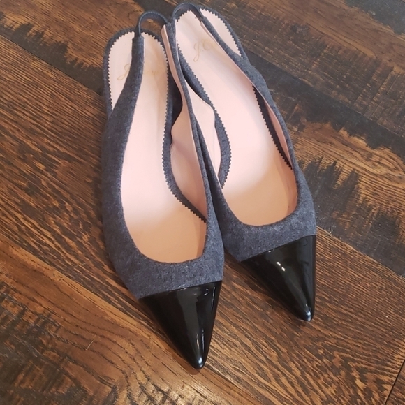 J.Crew Laney slingback pumps wool leather AB074 - Picture 4 of 4